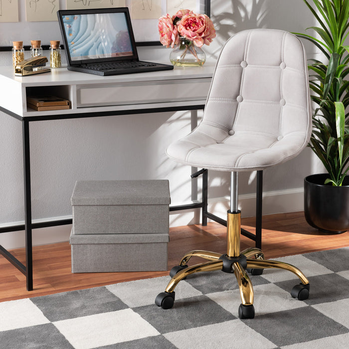Kabira Swivel Office Chair/Grey Velvet