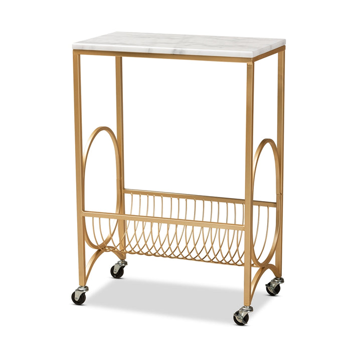 Jacek Wine Cart With Marble Tabletop