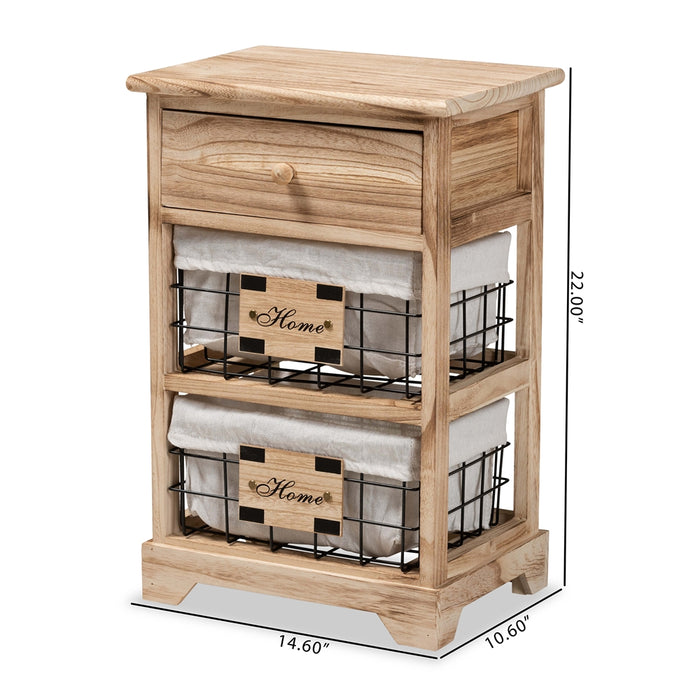 MADRA MODERN 1 DRAWER END TABLE WITH BASKETS