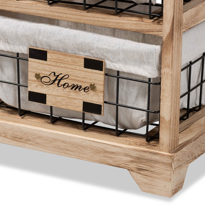 MADRA MODERN 1 DRAWER END TABLE WITH BASKETS