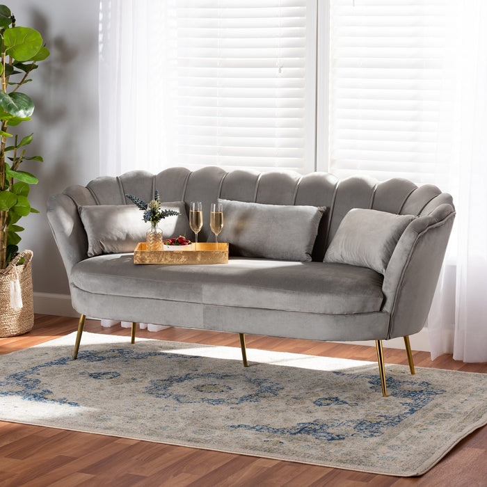 Genia Upholstered Sofa/Light Grey