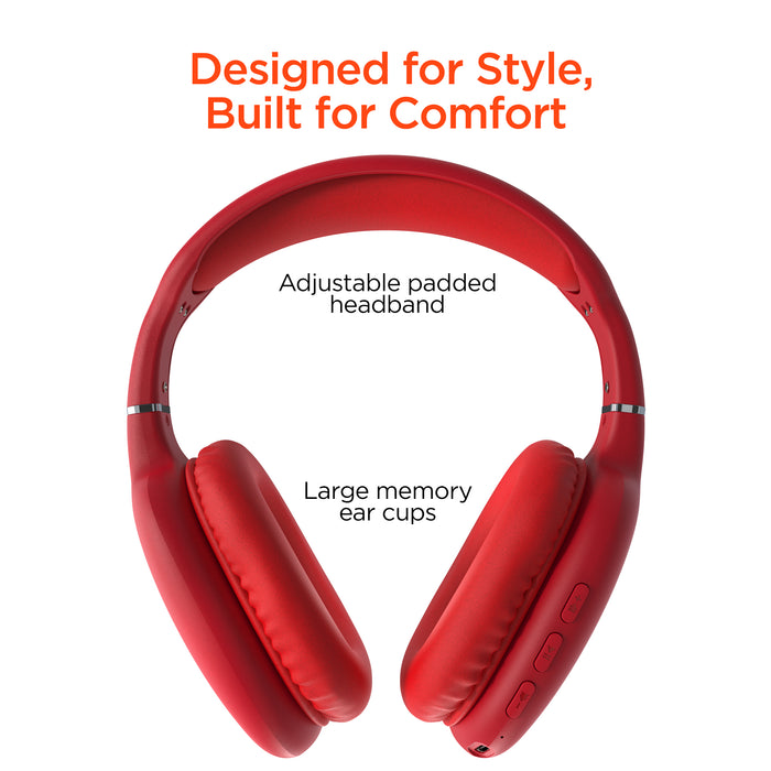 HyperGear VIBE Wireless Headphones Red