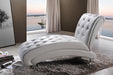 Pease White Faux Leather Upholstered Chaise Lounge - Cool Stuff & Accessories