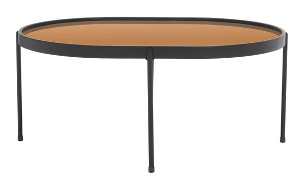 Emmerich Mirrored Coffee Table/Rose Gold/Matte Black
