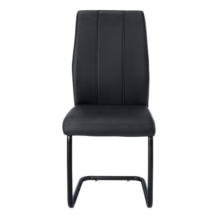 Set of 2 Leather Dining Chair/Black