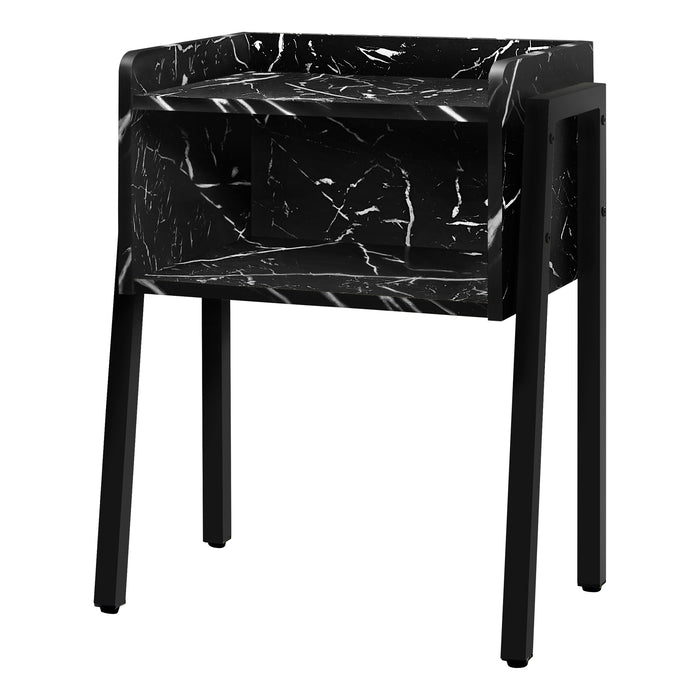 Marble Accent Table 23"H/ Black
