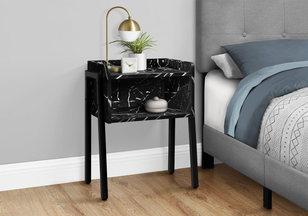 Marble Accent Table 23"H/ Black