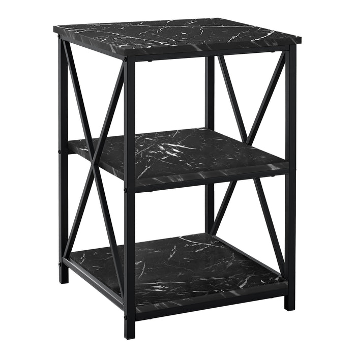 Accent Table 26"H/Black Marble