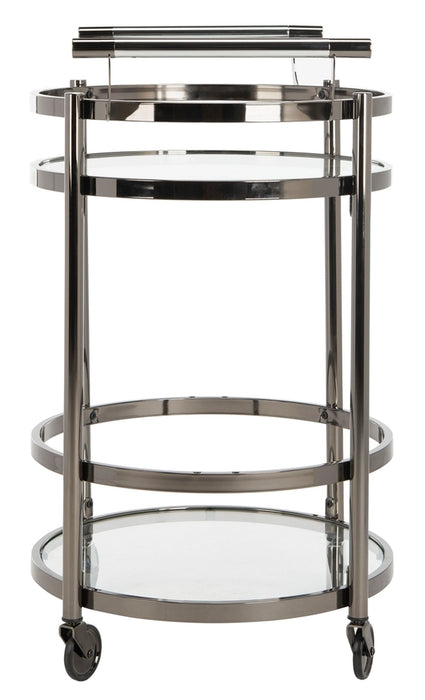Sienna Contemporary Gunmetal 2 Tier Round Bar Cart - Cool Stuff & Accessories