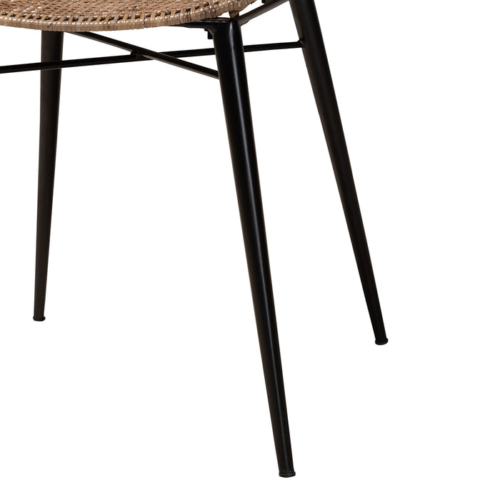 BALI & PARI BALLERINA BOHEMIAN GREYWASHED RATTAN 2-PIECE DINING CHAIR SET
