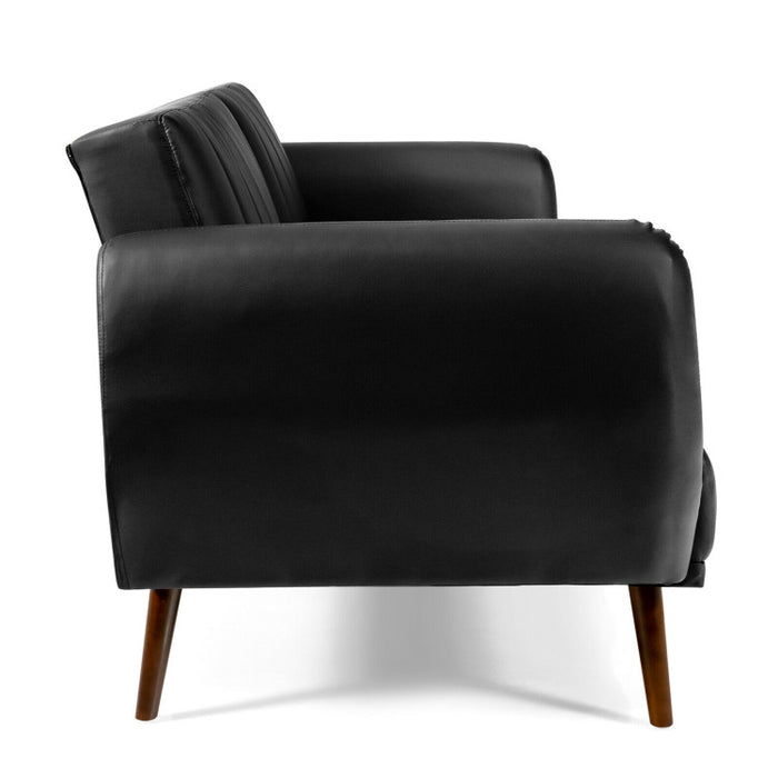 3 Seat Convertible Sofa Bed with Adjustable Backrest/Black