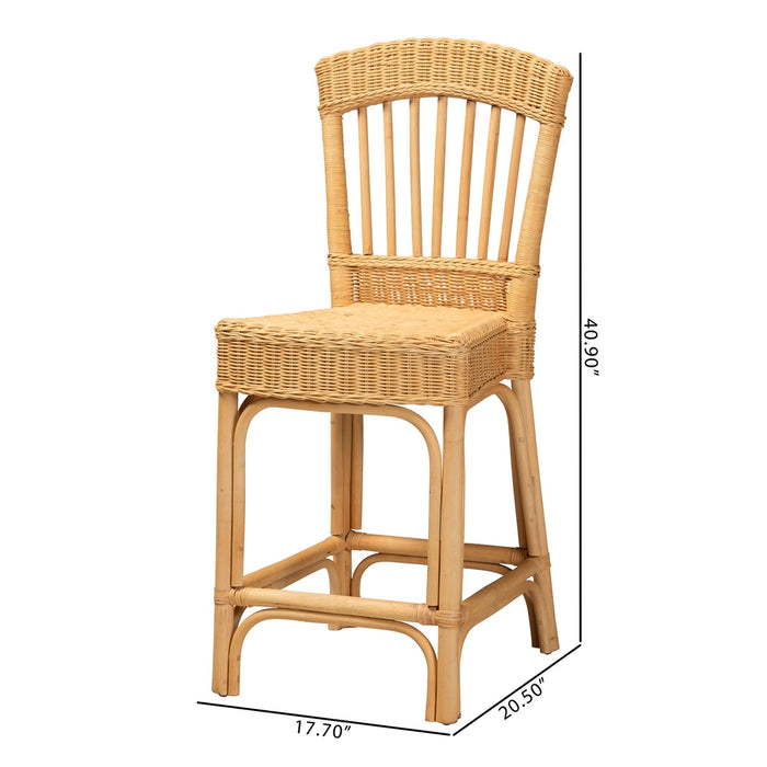 BALI & PARI BARITO BOHEMIAN NATURAL RATTAN COUNTER STOOL