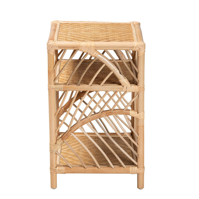 Baara Nightstand – Modern Bohemian Natural Rattan