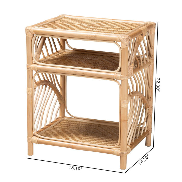 Baara Nightstand – Modern Bohemian Natural Rattan