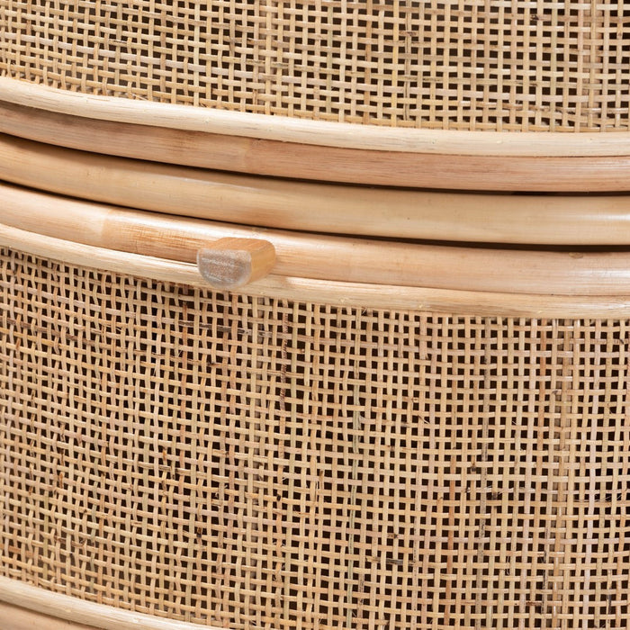 OLETA MODERN BOHEMIAN RATTAN 2 DRAWER NIGHTSTAND