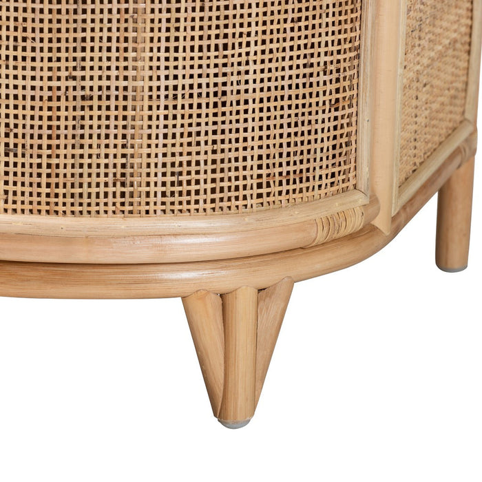 OLETA MODERN BOHEMIAN RATTAN 2 DRAWER NIGHTSTAND