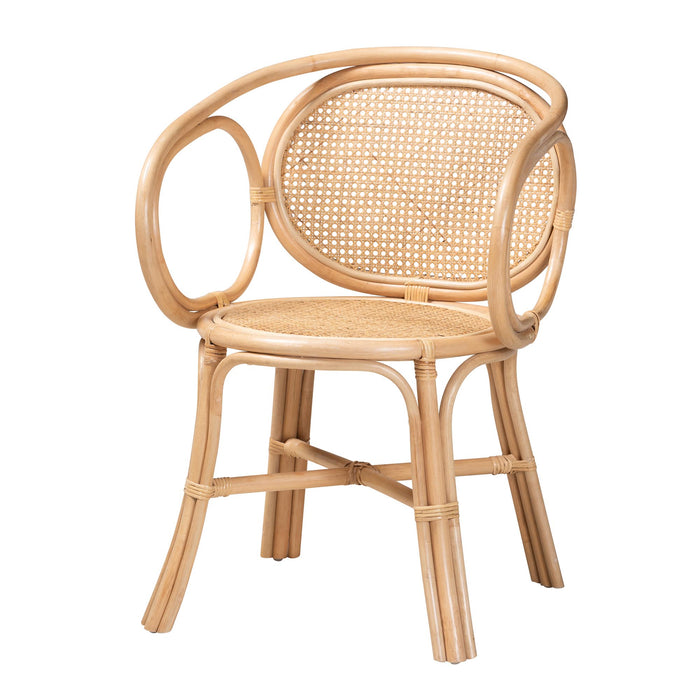 PALESA MODERN NATURAL BROWN RATTAN DINING CHAIR