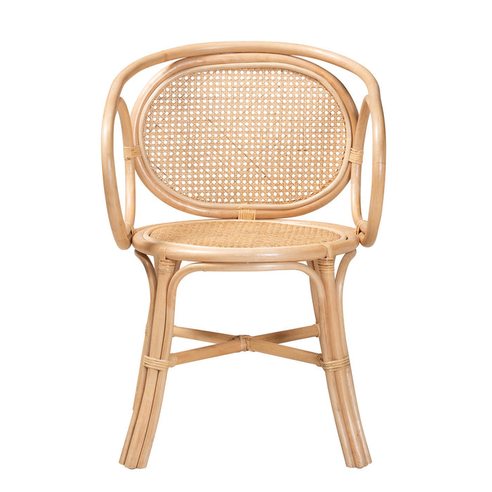 PALESA MODERN NATURAL BROWN RATTAN DINING CHAIR