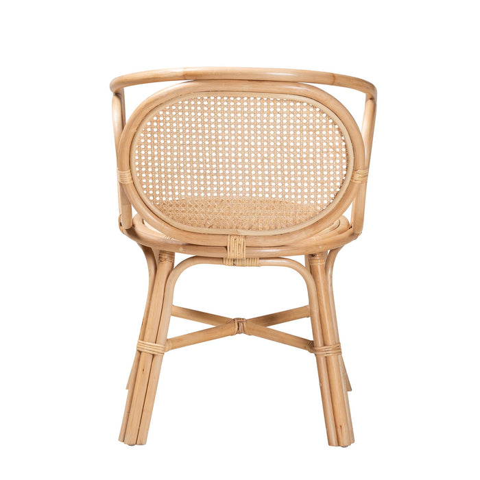 PALESA MODERN NATURAL BROWN RATTAN DINING CHAIR