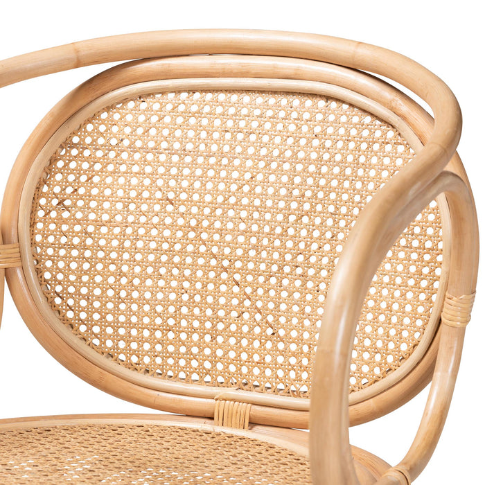 PALESA MODERN NATURAL BROWN RATTAN DINING CHAIR