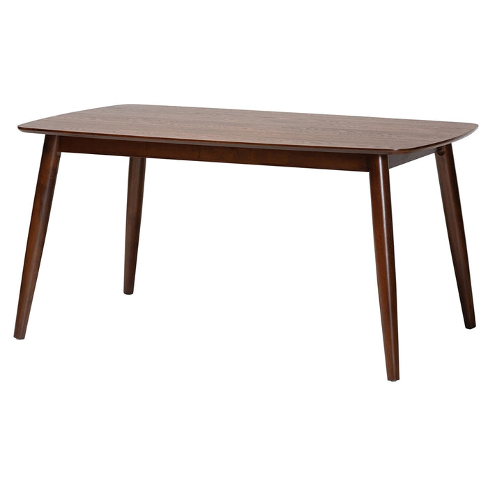 FLORA MODERN WALNUT BROWN FINISHED WOOD DINING TABLE