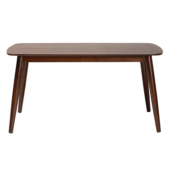 FLORA MODERN WALNUT BROWN FINISHED WOOD DINING TABLE