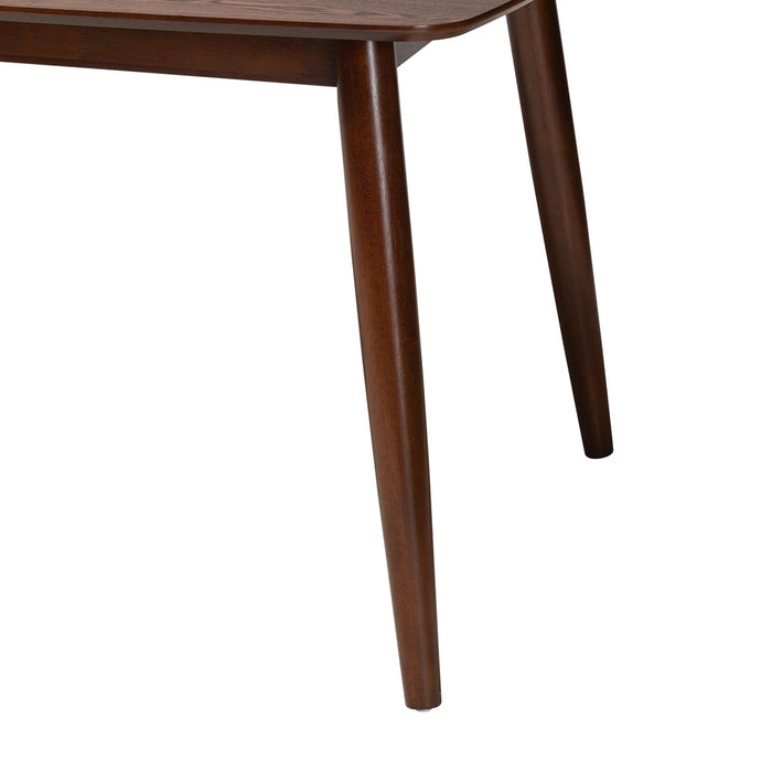 FLORA MODERN WALNUT BROWN FINISHED WOOD DINING TABLE