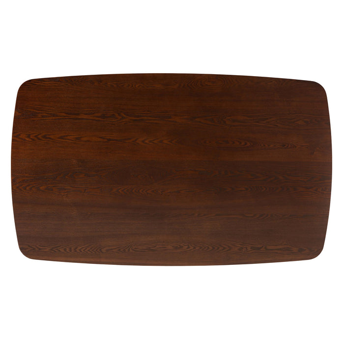 FLORA MODERN WALNUT BROWN FINISHED WOOD DINING TABLE