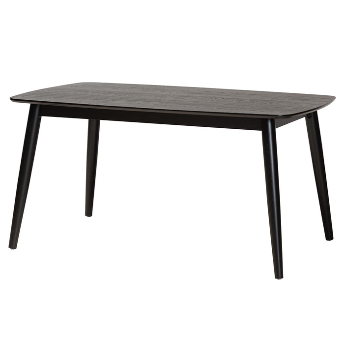 FLORA MODERN BLACK FINISHED WOOD DINING TABLE