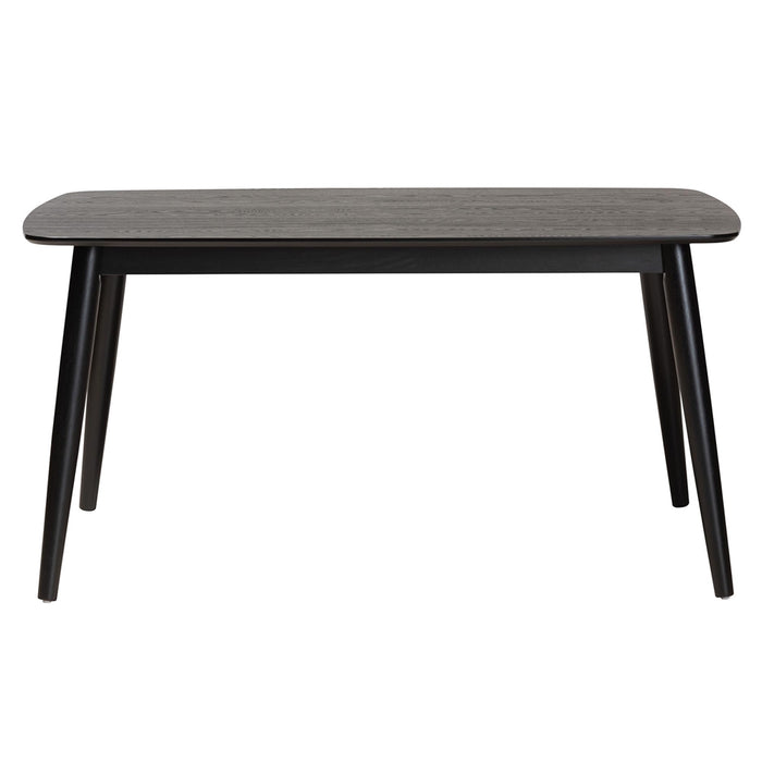 FLORA MODERN BLACK FINISHED WOOD DINING TABLE