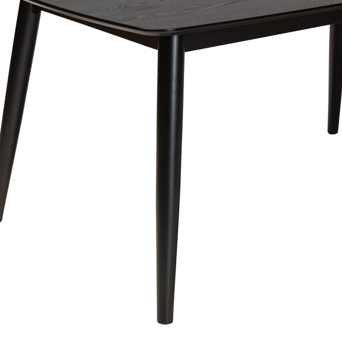 FLORA MODERN BLACK FINISHED WOOD DINING TABLE