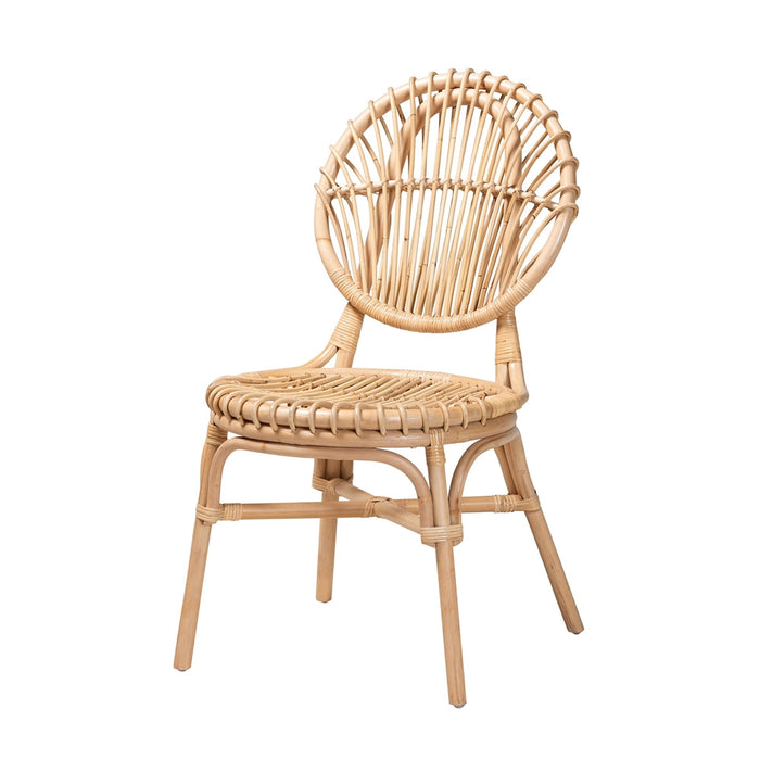 BALI & PARI IRIS  BOHEMIAN NATURAL BROWN RATTAN DINING CHAIR