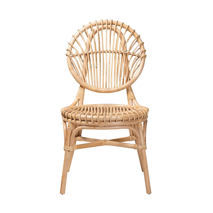 BALI & PARI IRIS  BOHEMIAN NATURAL BROWN RATTAN DINING CHAIR