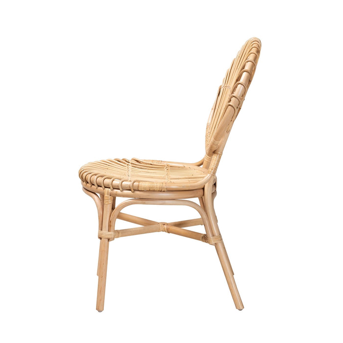 BALI & PARI IRIS  BOHEMIAN NATURAL BROWN RATTAN DINING CHAIR