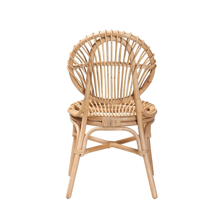 BALI & PARI IRIS  BOHEMIAN NATURAL BROWN RATTAN DINING CHAIR