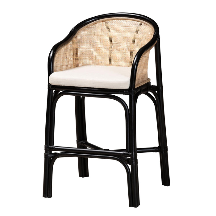 BALI & PARI MIRANDA BOHEMIAN RATTAN COUNTER STOOL