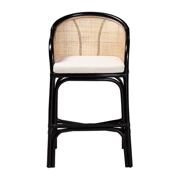 BALI & PARI MIRANDA BOHEMIAN RATTAN COUNTER STOOL