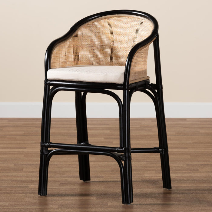 BALI & PARI MIRANDA BOHEMIAN RATTAN COUNTER STOOL