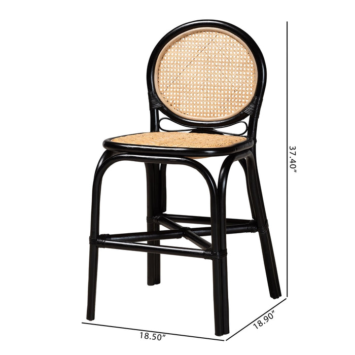 BALI & PARI AYANA RATTAN COUNTER STOOL/BLACK