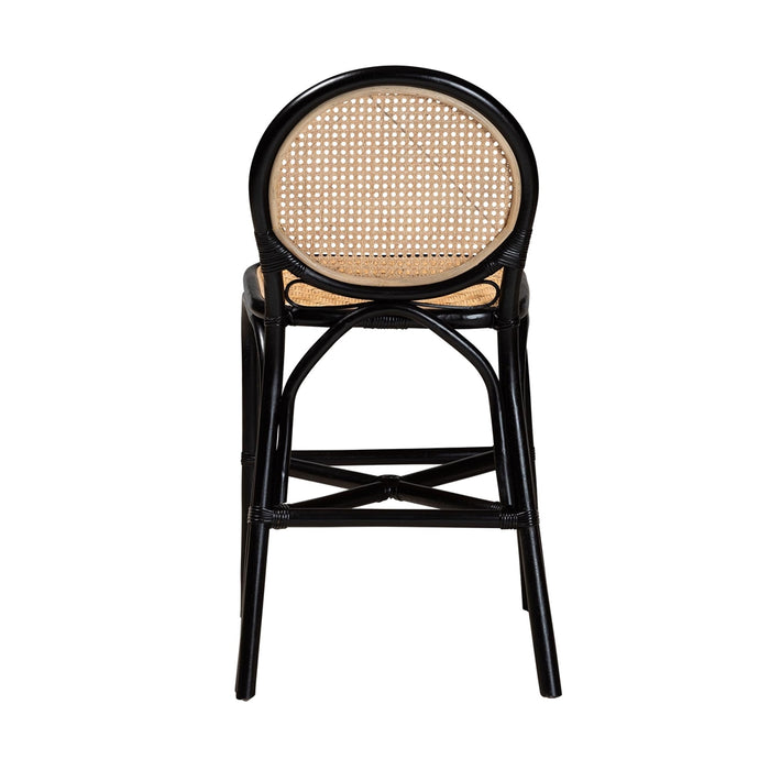 BALI & PARI AYANA RATTAN COUNTER STOOL/BLACK