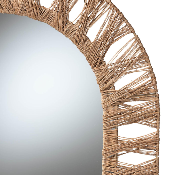 Geona Seagrass Oval Wall Mirror – Boho Accent Mirror