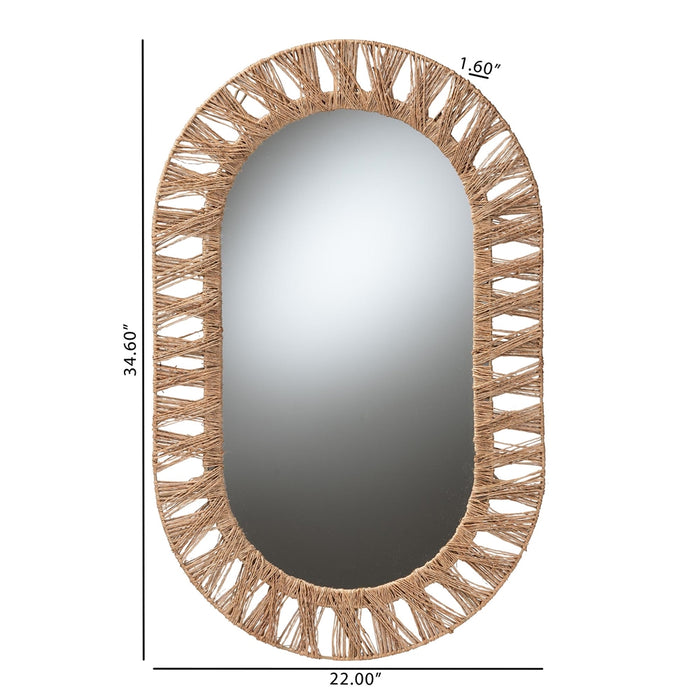 GEONA SEAGRASS OVAL ACCENT WALL MIRROR