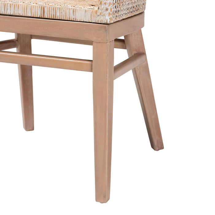 Papua Antique White Rattan Dining Chair