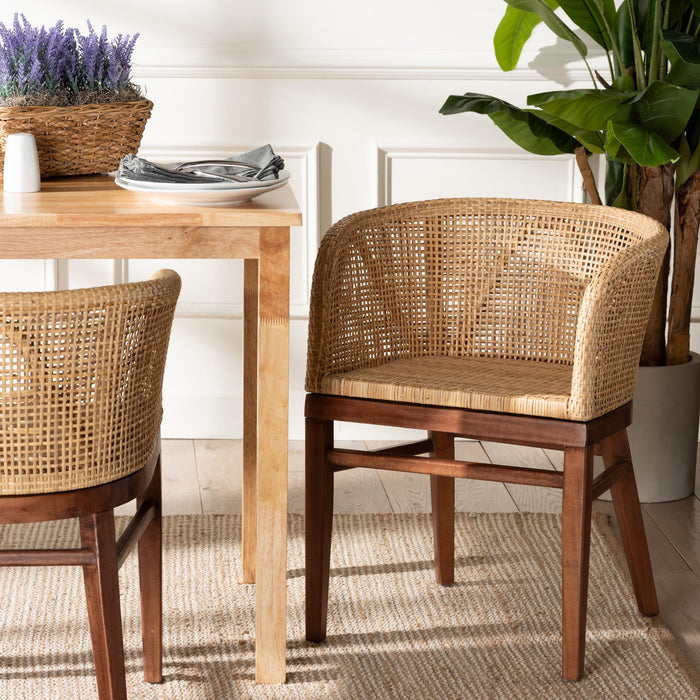Papua Natural Rattan & Acacia Wood Dining Chair