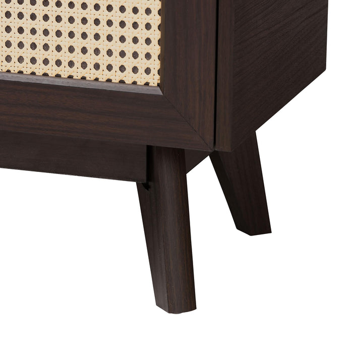 GIANCARLO MODERN 2 DOOR SHOE CABINET WITH RATTAN DOOR