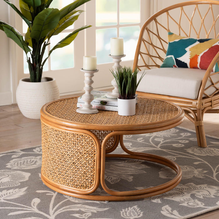 Eldon Honey Rattan Coffee Table