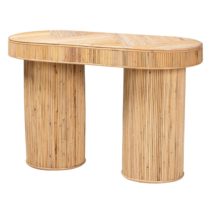 IRYNA MODERN NATURAL RATTAN CONSOLE TABLE