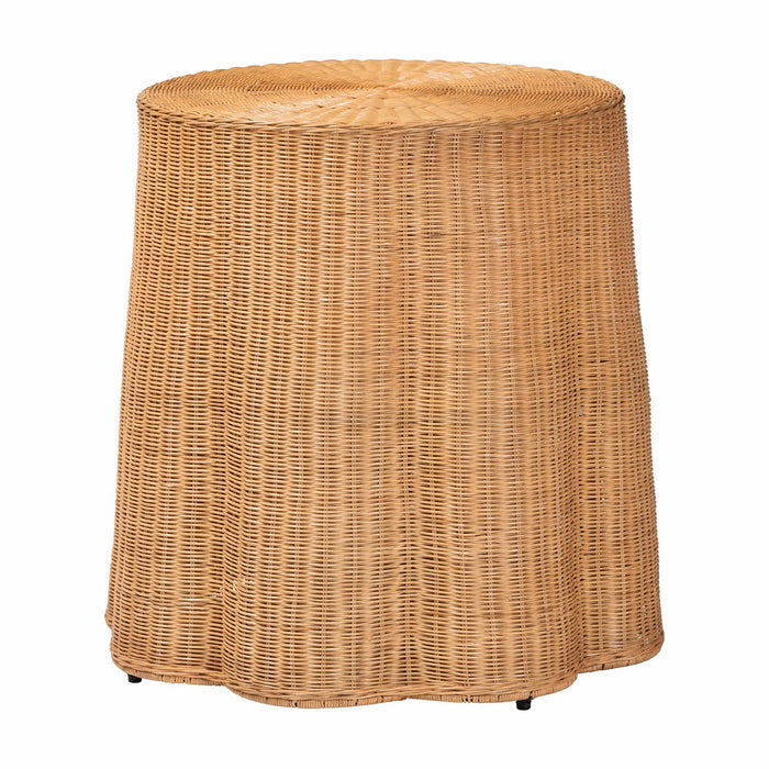 Palm Light Honey Rattan End Table