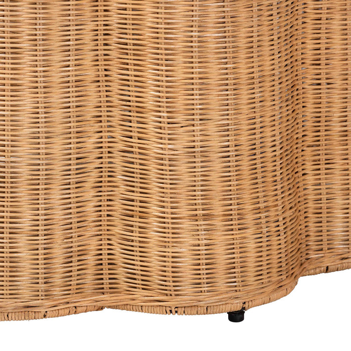 Palm Light Honey Rattan End Table