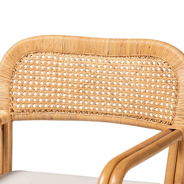 AILITH BOHEMIAN LIGHT HONEY RATTAN ARM CHAIR